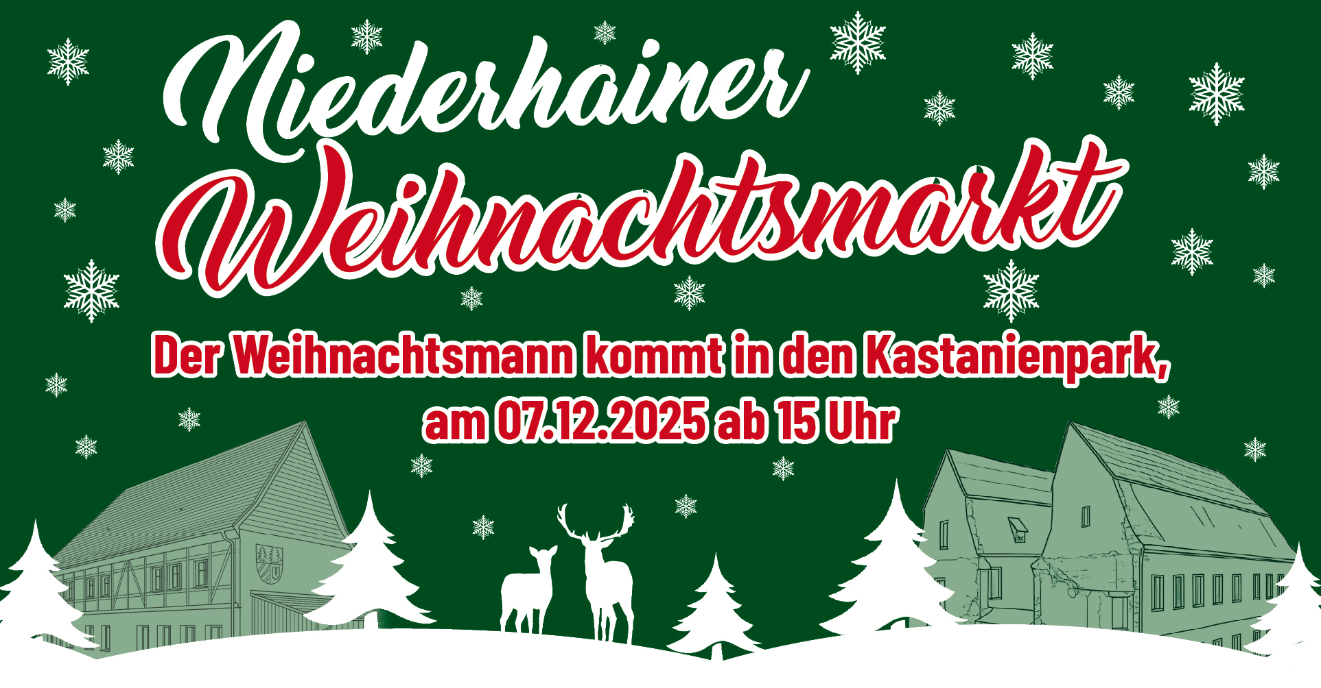 Bild mit Hinweis auf den Niederhainer Weihnachtsmarkt